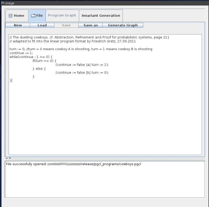 PRINSYS pgcl file tab